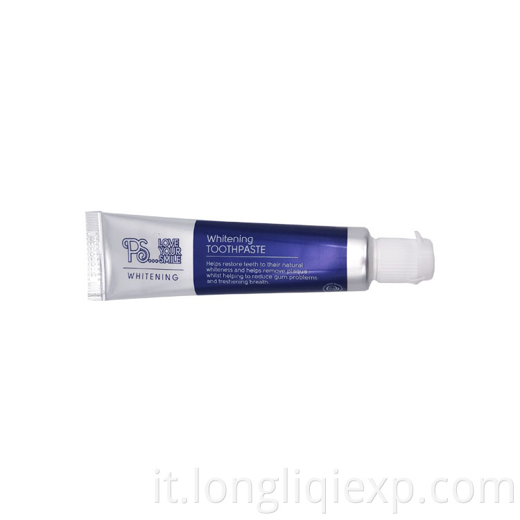 Private Label sbiancante mini dentifricio per viaggi o hotel dentifricio 25ml